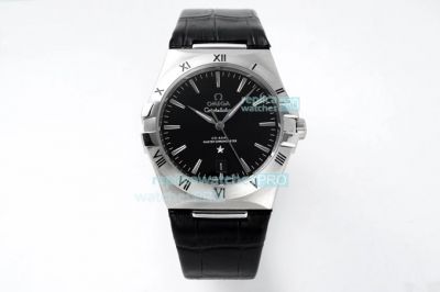 Omega Constellation Date Watch SS Black Dial Mens Swiss Replica Watch